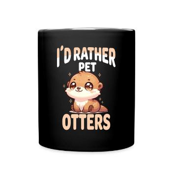 Adorable loutre oeuvre parfaite pour loutre mignonne - Mug uni - noir - Devant