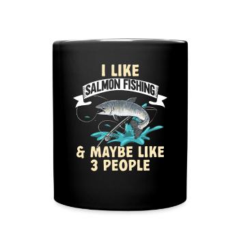 Pêche au saumon Pêcheur de saumon - Mug uni - noir - Devant