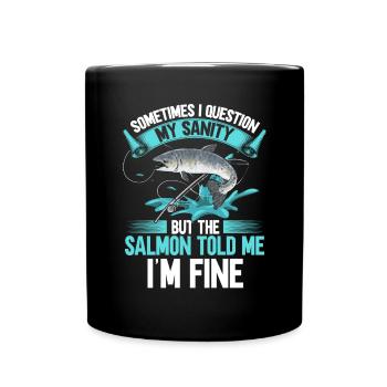Pêche au saumon Pêcheur de saumon - Mug uni - noir - Devant