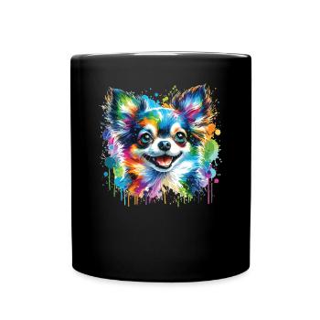 Watercolor Colorful Chihuahua - Full Colour Mug - black - Front
