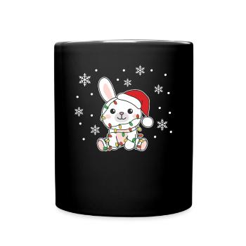 Lapin, Noël, Hiver, Animaux, Lapins - Mug uni - noir - Devant