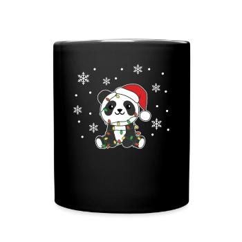 Panda Christmas Winter Animals Pandas - Full Colour Mug - black - Front