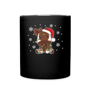 Okapi Christmas Winter Animals Okapis - Full Colour Mug - black - Front