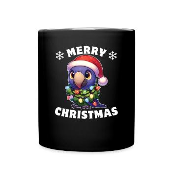 Santa Hat Christmas Fairy Lights - Full Colour Mug - black - Front