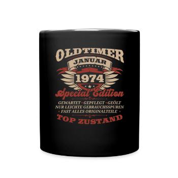 50th birthday classic car January vintage 1974 - Full Colour Mug - black - Front