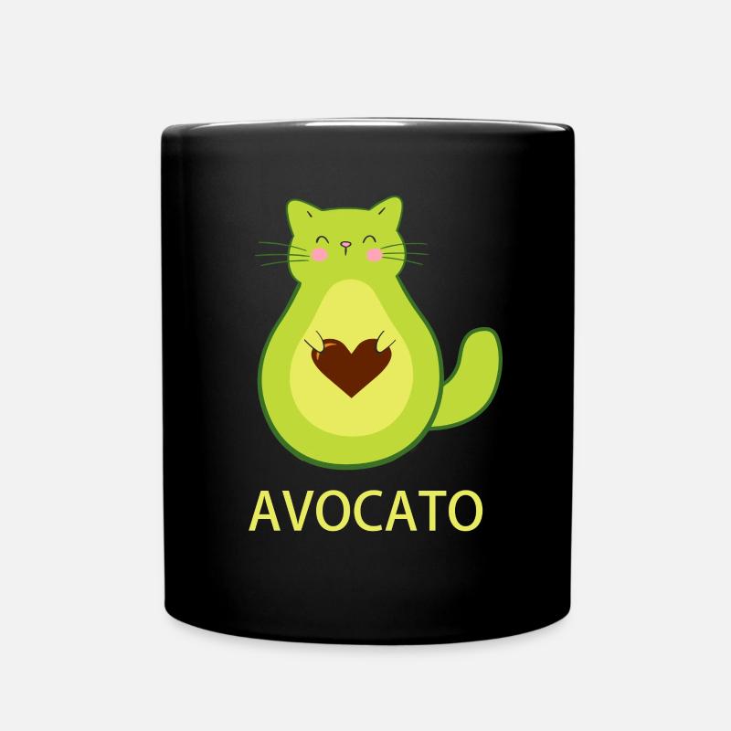Eine lustige Avocado Katze funny Avocato Cat - Tasse einfarbig - Schwarz