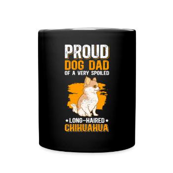 Langhaariger Chihuahua Dad Hundebesitzer Geschenk - Tasse einfarbig - Schwarz - Vorne