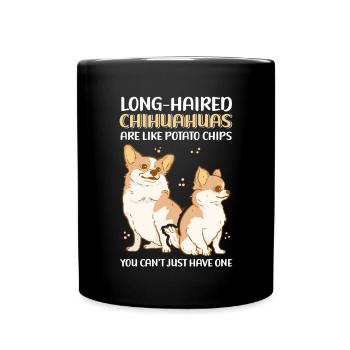 Chihuahua à poil long chien propriétaire cadeau - Mug uni - noir - Devant
