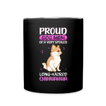 Langhaariger Chihuahua Mom Hundebesitzer Geschenk - Tasse einfarbig - Schwarz - Vorne