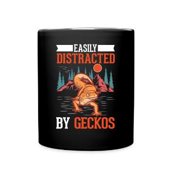 Easily distracted by Geckos Leopardgecko - Tasse einfarbig - Schwarz - Vorne