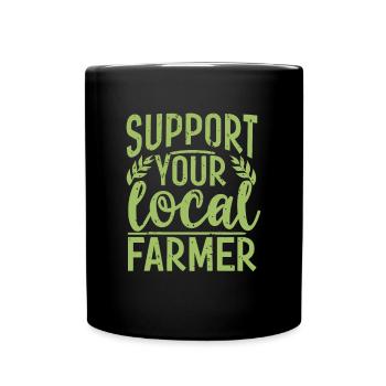 Soutenez votre agriculteur local Bauer Landwirt - Mug uni - noir - Devant