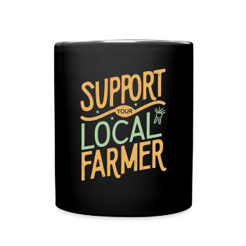 Soutenez votre agriculteur local Bauer Landwirt - Mug uni - noir - Devant