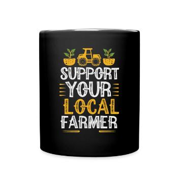 Soutenez votre agriculteur local Bauer Landwirt - Mug uni - noir - Devant