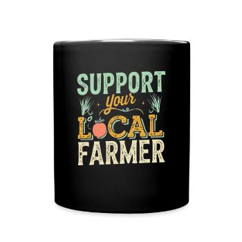 Soutenez votre agriculteur local Bauer Landwirt - Mug uni - noir - Devant