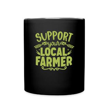 Soutenez votre agriculteur local Bauer Landwirt - Mug uni - noir - Devant