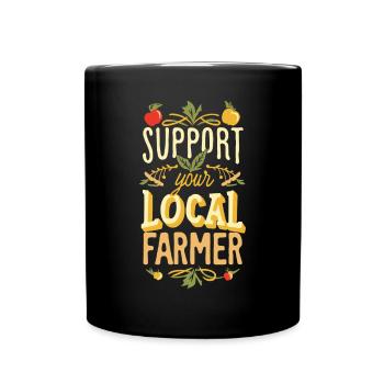 Soutenez votre agriculteur local Bauer Landwirt - Mug uni - noir - Devant