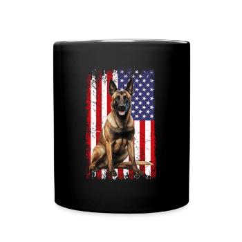 Belgian Malinois - Tasse einfarbig - Schwarz - Vorne