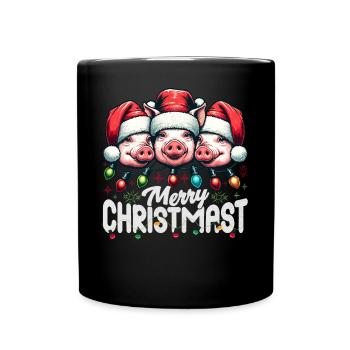 MERRY ChristMAST - Weihnachtsbraten Essen Mahlzeit - Tasse einfarbig - Schwarz - Vorne