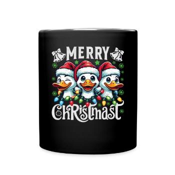 MERRY ChristMAST - Weihnachtsgans Festtagsessen - Tasse einfarbig - Schwarz - Vorne