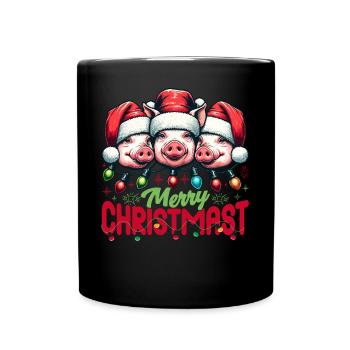 MERRY ChristMAST - Weihnachtsbraten Essen Mahlzeit - Tasse einfarbig - Schwarz - Vorne