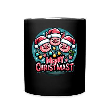 MERRY ChristMAST - Weihnachtsbraten Essen Mahlzeit - Tasse einfarbig - Schwarz - Vorne