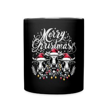 MERRY ChristMAST - Weihnachtsbraten Rinder Essen - Tasse einfarbig - Schwarz - Vorne