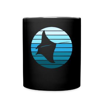 Mantarochen Eleganz im Ozean - Tasse einfarbig - Schwarz - Vorne