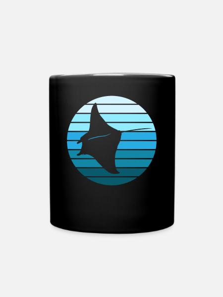 Mantarochen Eleganz im Ozean - Tasse einfarbig - Schwarz