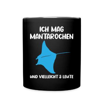 Mantarochen & Drei Leute Meerliebe - Tasse einfarbig - Schwarz - Vorne