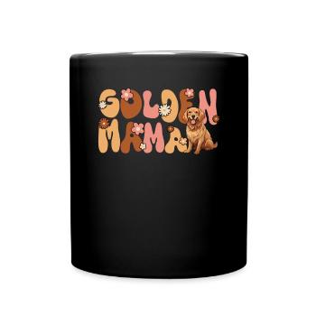Golden Retriver Groovy Golden Mama - Full Colour Mug - black - Front