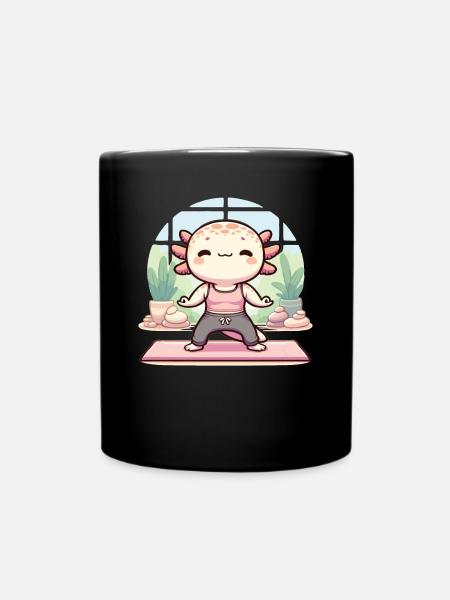 Yogalotl Entspannung Sport Yoga Axolotl - Tasse einfarbig - Schwarz
