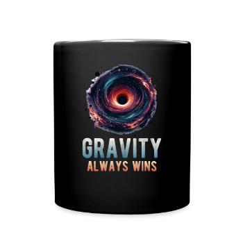 Astrophysik Schwarzes Loch Kunst mit Gravitation immer - Tasse einfarbig - Schwarz - Vorne