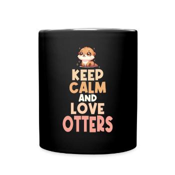 Oeuvre d’art de loutre mignonne mettant en vedette Adorable et drôle Keep - Mug uni - noir - Devant