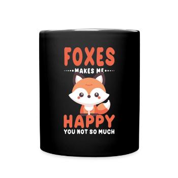 Charming Kawaii Fox Art for Animal Enthusiasts and - Full Colour Mug - black - Front