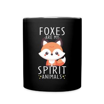 Charmantes Kawaii-Fuchs-Design für Naturliebhaber - Tasse einfarbig - Schwarz - Vorne