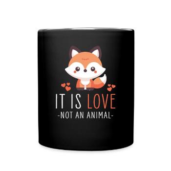 Kawaii Fox Design for Wildlife Enthusiasts and Fox - Full Colour Mug - black - Front