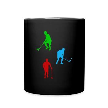 Floorball Player Silhouettes Floorball Silhouette - Tasse einfarbig - Schwarz - Vorne