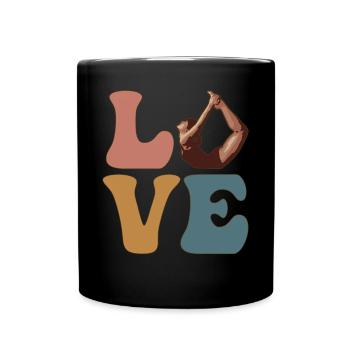 Pilates Yoga Stretching Girls Women - Full Colour Mug - black - Front