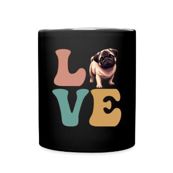 Mops Hundeliebhaber - Tasse einfarbig - Schwarz - Vorne