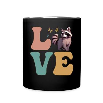 Chat des rues raton laveur mignon - Mug uni - noir - Devant