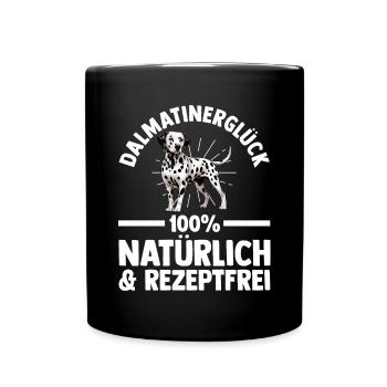 Hund Dalmatiner - Tasse einfarbig - Schwarz - Vorne
