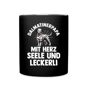 Hund Dalmatiner - Tasse einfarbig - Schwarz - Vorne