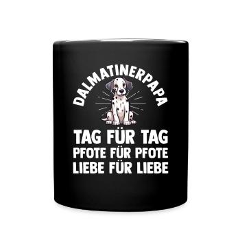 Hund Dalmatiner - Tasse einfarbig - Schwarz - Vorne