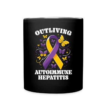 Autoimmune Hepatitis Awareness World Hepatitis Day - Full Colour Mug - black - Front