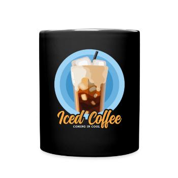 Eiskaffee Iced Coffee Kaffeeliebhaber Geschenk - Tasse einfarbig - Schwarz - Vorne