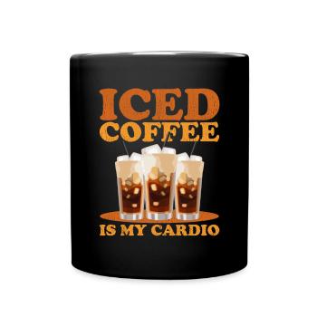 Eiskaffee Iced Coffee | Kaffeeliebhaber Geschenk - Tasse einfarbig - Schwarz - Vorne