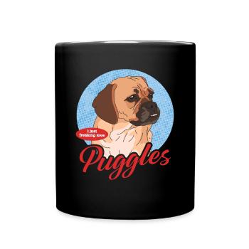 Puggle chien chien propriétaire chien propriétaire cadeau - Mug uni - noir - Devant