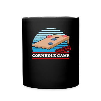 Joueurs de cornhole | Sac de haricots trou aveugle cadeau - Mug uni - noir - Devant