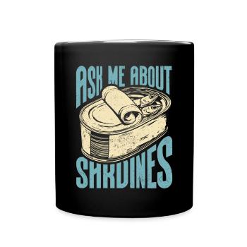 Sardine atlantische europäische Sardinen Geschenk - Tasse einfarbig - Schwarz - Vorne
