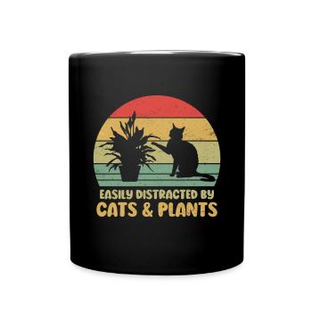 Chats Plantes Plantes De Jardin Amoureux Des Plantes - Mug uni - noir - Devant